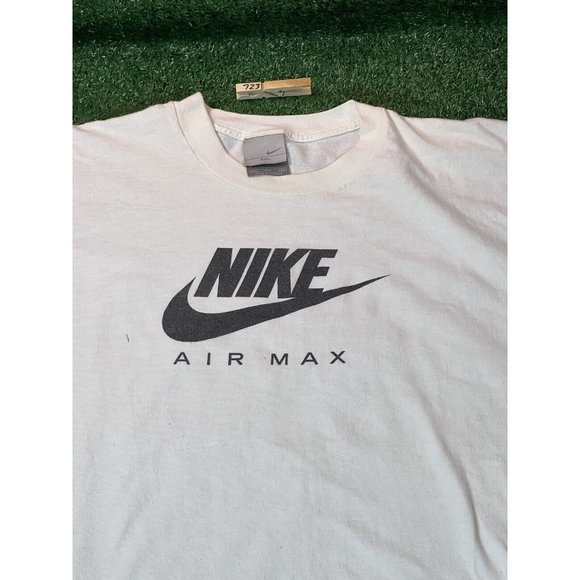 Vintage Nike Air Max White Y2k Mens‎ Sz XXL Tshirt Gray Tag Over sized - Picture 2 of 6